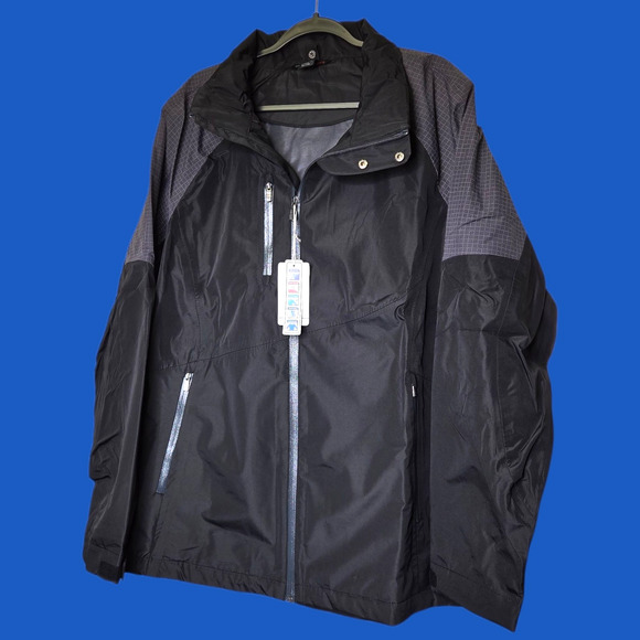 North End Sport Men's Size XL Black/Carbon Seam-Sealed Waterproof Shell Jacket - Picture 6 of 16